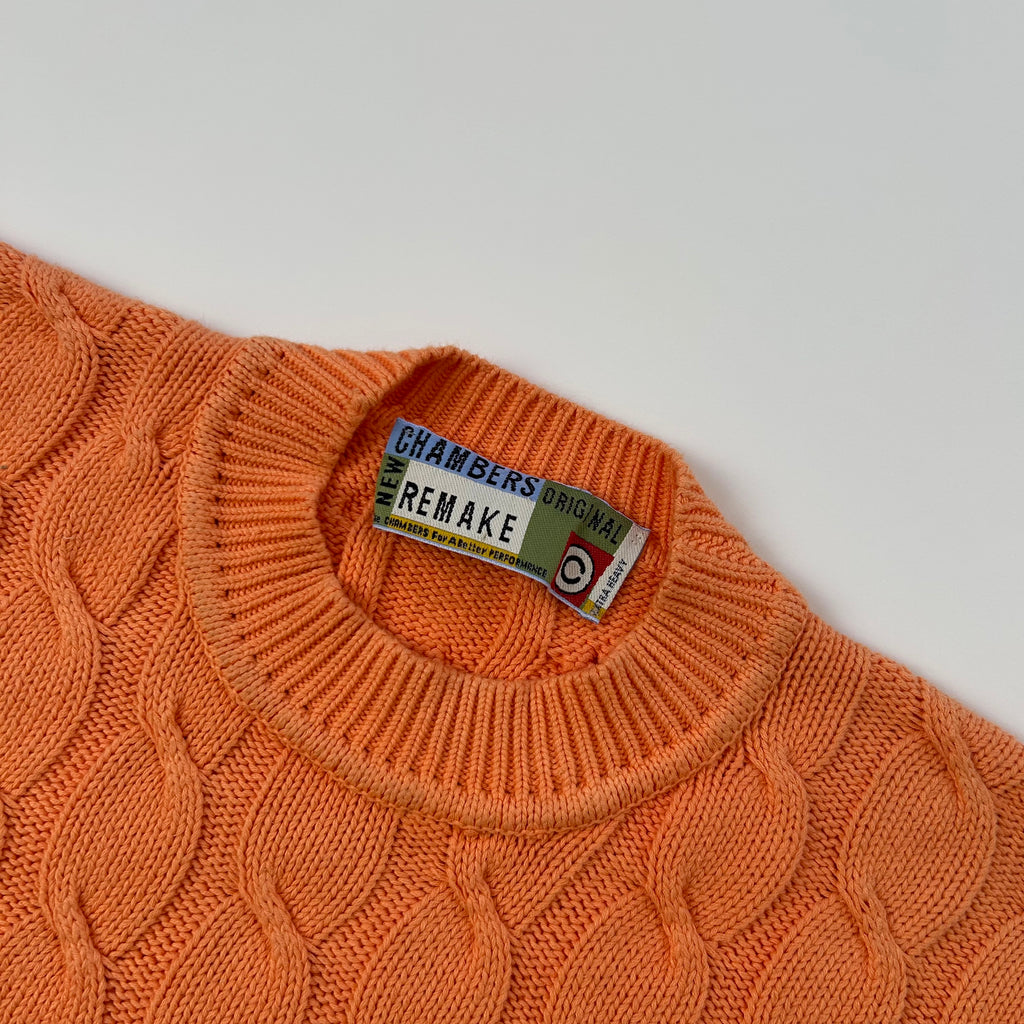 1990's Orange Cable Knit