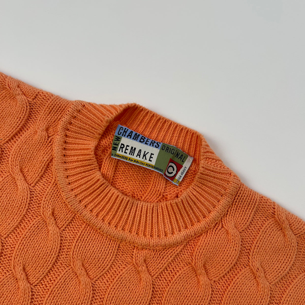 1990's Orange Cable Knit