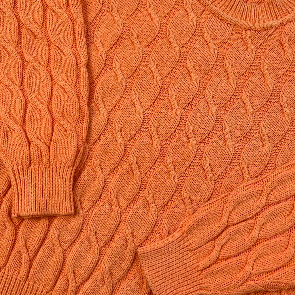 1990's Orange Cable Knit