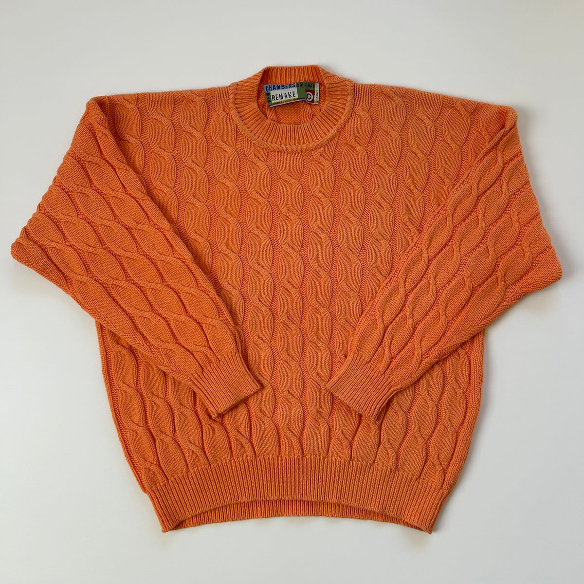 1990's Orange Cable Knit