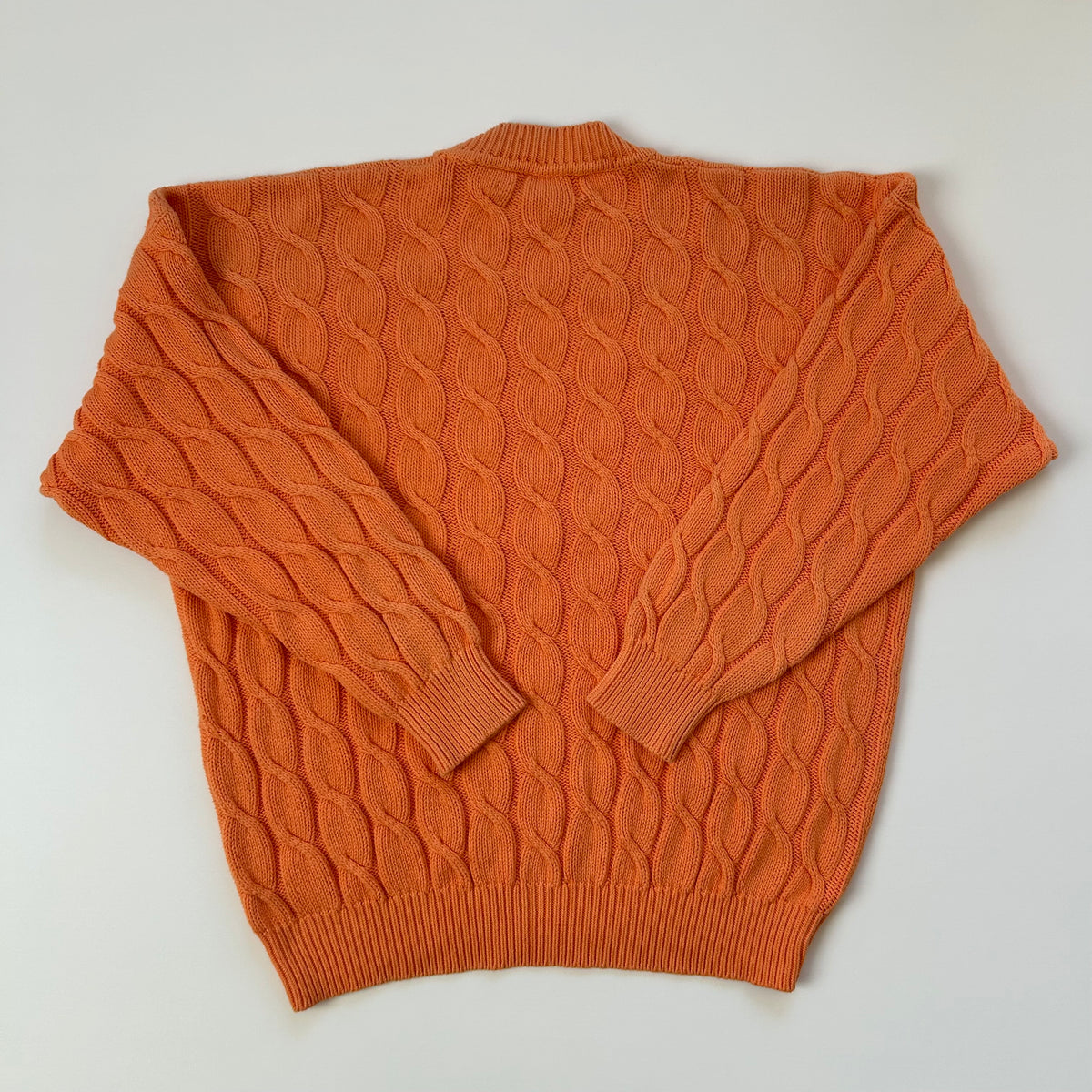 1990's Orange Cable Knit
