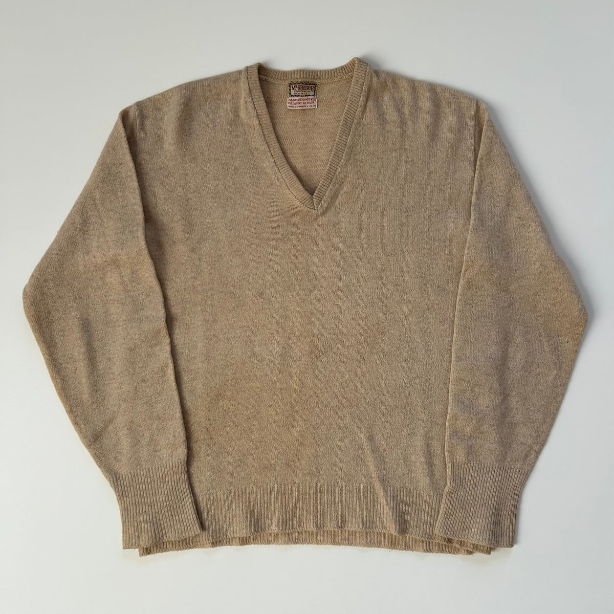 1950's McGREGOR Oatmeal V-Neck Knit